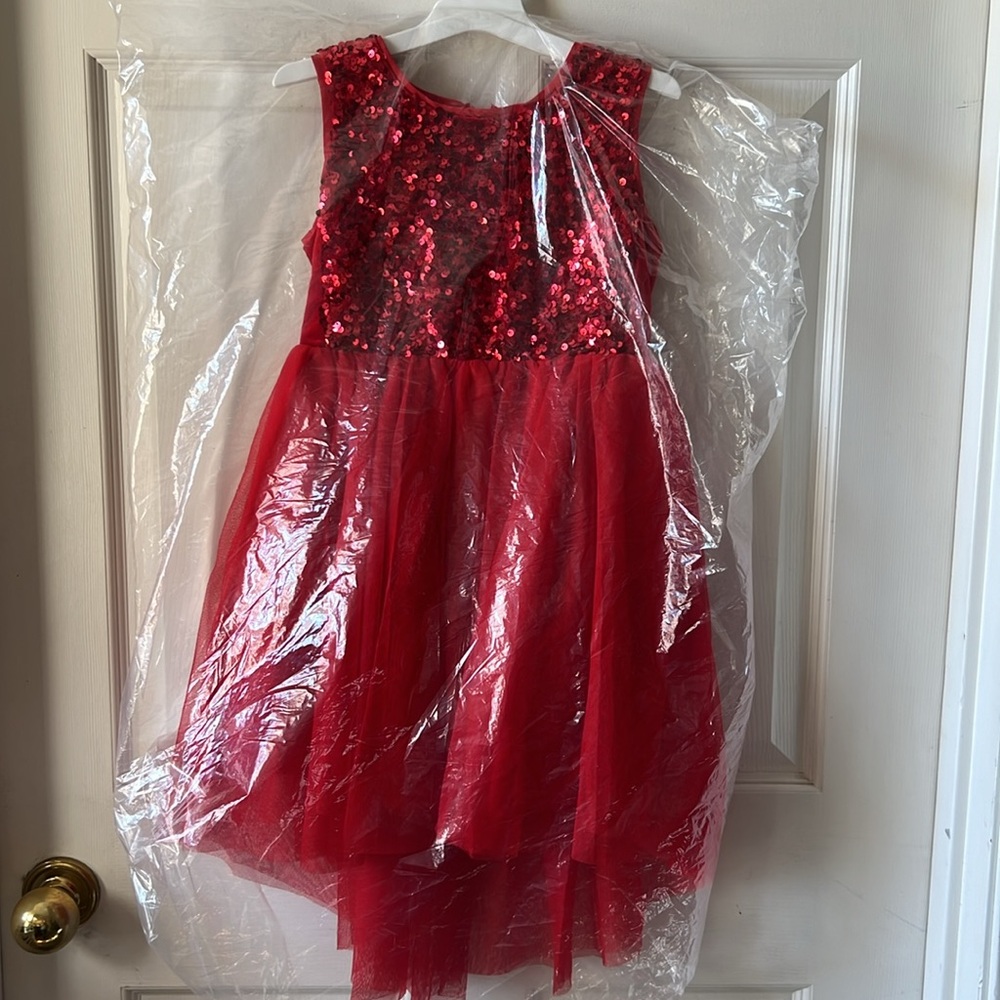 NWT Cat & Jack Girls Red Sequined dress Sz XS 4/5. - Picture 8 of 8